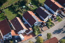 Mozartstr in the district Langensteinbach in Karlsbad in the state Baden-Wuerttemberg, Germany out of the air