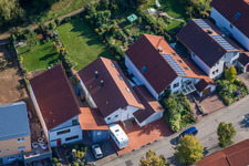 Mozartstr in the district Langensteinbach in Karlsbad in the state Baden-Wuerttemberg, Germany from above