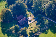 District Langensteinbach in Karlsbad in the state Baden-Wuerttemberg, Germany seen from a drone