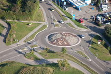 Ettlinger Straße roundabout in the district Langensteinbach in Karlsbad in the state Baden-Wuerttemberg, Germany