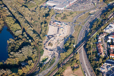 Aerial photograpy of District Maximiliansau in Wörth am Rhein in the state Rhineland-Palatinate, Germany