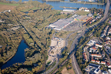 Oblique view of District Maximiliansau in Wörth am Rhein in the state Rhineland-Palatinate, Germany