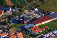 BURG-HAUS GmbH in Minfeld in the state Rhineland-Palatinate, Germany seen from above