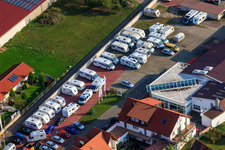 Aerial photograpy of Dacia Minfeld Autohaus Frey GmbH & Co. KG in Minfeld in the state Rhineland-Palatinate, Germany
