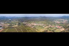 Circumferential , horizontally adjustable 360 degree perspective Forest and mountain scenery of Pfaelzerwald / Haardtrand in Pleisweiler-Oberhofen in the state Rhineland-Palatinate, Germany