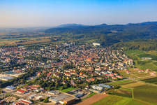 Aerial view of City view from the northeast in the district Pleisweiler in Bad Bergzabern in the state Rhineland-Palatinate, Germany