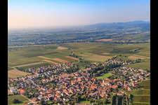 Village view from the north in the district Mörzheim in Landau in der Pfalz in the state Rhineland-Palatinate, Germany