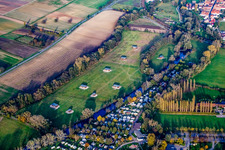 Aerial photograpy of Mhou Ostrich Farm in Rülzheim in the state Rhineland-Palatinate, Germany