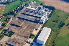 Industrial area Industriestraße with Rothermel warehousing services GmbH logistics center Östringen in Östringen in the state Baden-Wuerttemberg, Germany