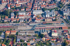 New train station in Sinsheim in the state Baden-Wuerttemberg, Germany