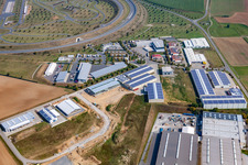 Industrial area with testing center, Systemair and Dolzer GmbH in the district Windischbuch in Boxberg in the state Baden-Wuerttemberg, Germany