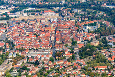 Old town with Old Town Hall and Market Square from the south in Bad Mergentheim in the state Baden-Wuerttemberg, Germany