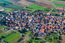 Village view from the south in the district Bullenheim in Ippesheim in the state Bavaria, Germany