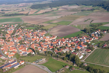 From the west in the district Nenzenheim in Iphofen in the state Bavaria, Germany