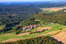 Village on the edge of the forest in the district Erlabronn in Scheinfeld in the state Bavaria, Germany