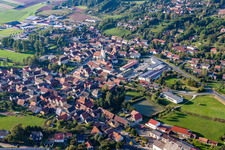 Aerial view of Burghaslach in the state Bavaria, Germany