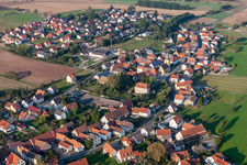 Buildings and parks at the mansion of the farmhouse in Sambach in the state Bavaria, Germany