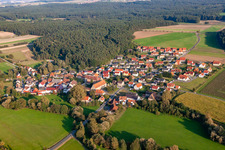 Aerial view of District Schlüsselau in Frensdorf in the state Bavaria, Germany