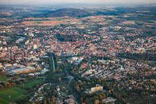 Aerial view of Bayreuth in the state Bavaria, Germany