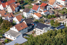 Garden City settlement in Kandel in the state Rhineland-Palatinate, Germany from above