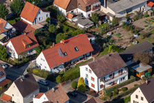 Aerial photograpy of Garden City settlement in Kandel in the state Rhineland-Palatinate, Germany