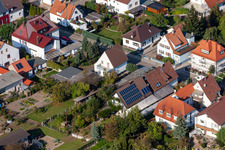 Oblique view of Garden City settlement in Kandel in the state Rhineland-Palatinate, Germany