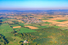 Village view from the southeast in Minfeld in the state Rhineland-Palatinate, Germany out of the air