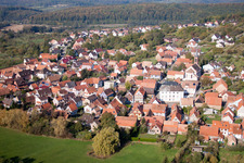 Gœrsdorf in the state Bas-Rhin, France from the drone perspective