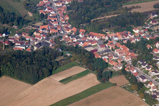 Neewiller-près-Lauterbourg in the state Bas-Rhin, France viewn from the air
