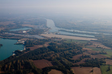Harbor in Lauterbourg in the state Bas-Rhin, France out of the air