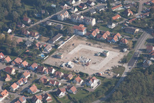 Lauterbourg in the state Bas-Rhin, France viewn from the air