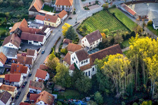 Aerial view of Heiligenberg, Church of St. George in Hördt in the state Rhineland-Palatinate, Germany