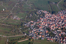 Bird's eye view of District Büchelberg in Wörth am Rhein in the state Rhineland-Palatinate, Germany