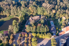 District Neulauterburg in Lauterbourg in the state Bas-Rhin, France seen from above