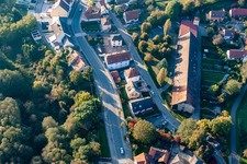 Bird's eye view of District Neulauterburg in Lauterbourg in the state Bas-Rhin, France