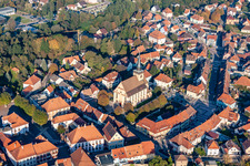 District Neulauterburg in Lauterbourg in the state Bas-Rhin, France viewn from the air