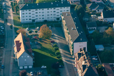 Lauterbourg in the state Bas-Rhin, France seen from a drone