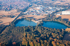 Quarry lakes in the south in Hagenbach in the state Rhineland-Palatinate, Germany
