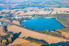 Hagenbach in the state Rhineland-Palatinate, Germany from the plane