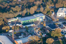 Aerial photograpy of Mittelwegring commercial area in Jockgrim in the state Rhineland-Palatinate, Germany