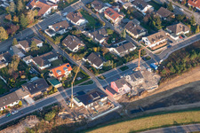 Drone recording of Forstlandallee in Jockgrim in the state Rhineland-Palatinate, Germany