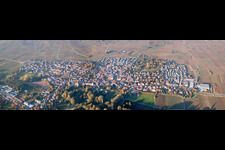 Panoramic perspective Town View of the streets and houses of the residential areas in the district Godramstein in Landau in der Pfalz in the state Rhineland-Palatinate, Germany