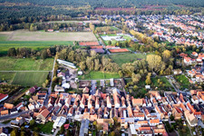 Tennis hall and Oberwiesenstr in Bellheim in the state Rhineland-Palatinate, Germany