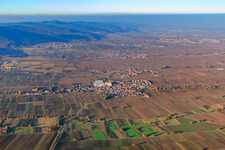 Village view from the south in Böchingen in the state Rhineland-Palatinate, Germany
