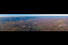 Panorama of the Wine Route and the Haardtrand from Frankweiler to the north in Frankweiler in the state Rhineland-Palatinate, Germany
