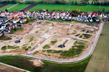 New development area Am Höhenweg in Kandel in the state Rhineland-Palatinate, Germany from a drone
