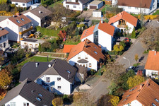 Bird's eye view of Klingbachstr in Steinweiler in the state Rhineland-Palatinate, Germany