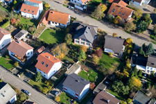 Aerial photograpy of Lessingstr in Steinweiler in the state Rhineland-Palatinate, Germany