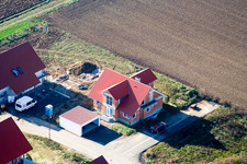 Brotäcker new development area in Steinweiler in the state Rhineland-Palatinate, Germany from above