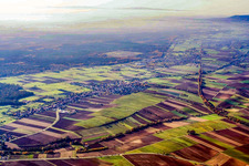 Village in Viehstrich on the edge of the Bienwald from the northeast in Freckenfeld in the state Rhineland-Palatinate, Germany